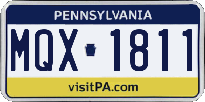 PA license plate MQX1811