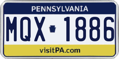 PA license plate MQX1886