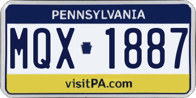 PA license plate MQX1887