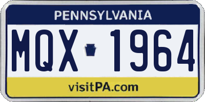 PA license plate MQX1964