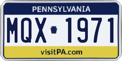 PA license plate MQX1971