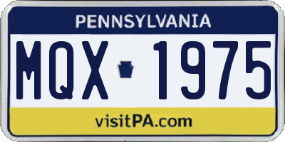 PA license plate MQX1975