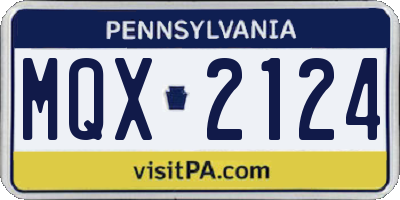 PA license plate MQX2124