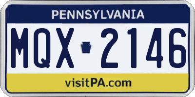 PA license plate MQX2146