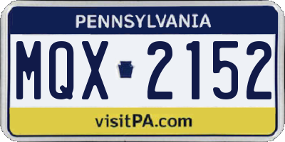 PA license plate MQX2152