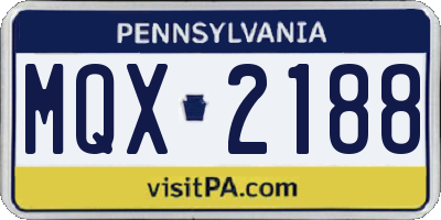 PA license plate MQX2188
