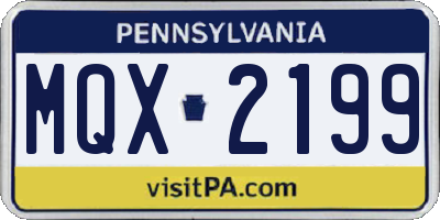 PA license plate MQX2199