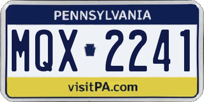 PA license plate MQX2241