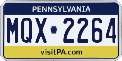 PA license plate MQX2264