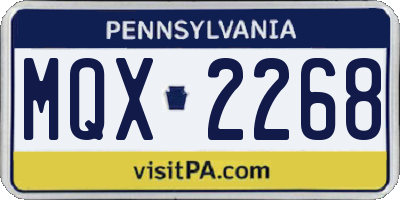 PA license plate MQX2268