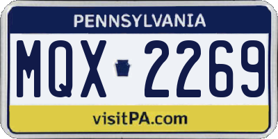 PA license plate MQX2269