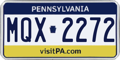PA license plate MQX2272