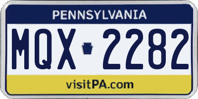 PA license plate MQX2282