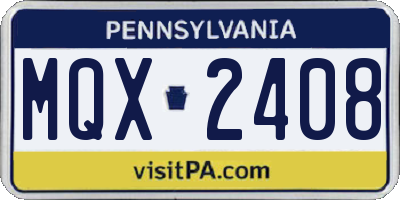 PA license plate MQX2408