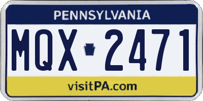 PA license plate MQX2471