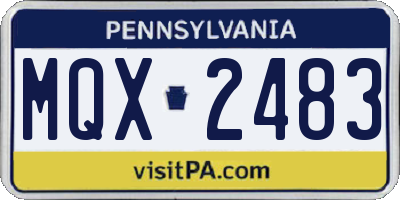 PA license plate MQX2483