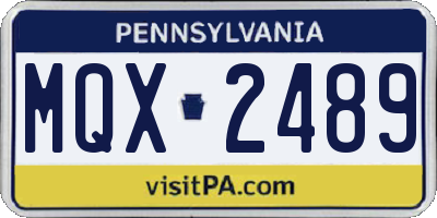 PA license plate MQX2489