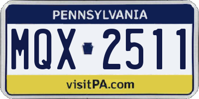 PA license plate MQX2511