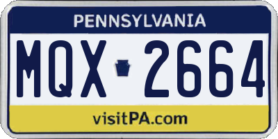 PA license plate MQX2664