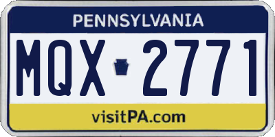 PA license plate MQX2771