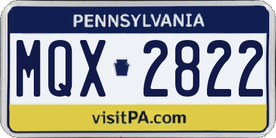 PA license plate MQX2822