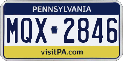 PA license plate MQX2846