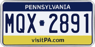 PA license plate MQX2891