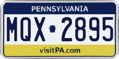 PA license plate MQX2895