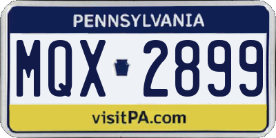 PA license plate MQX2899