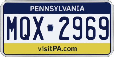 PA license plate MQX2969