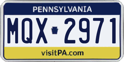 PA license plate MQX2971