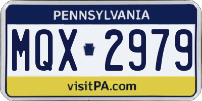 PA license plate MQX2979