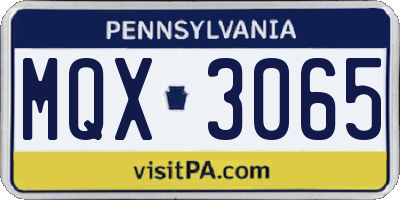 PA license plate MQX3065