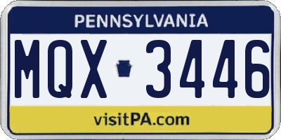 PA license plate MQX3446