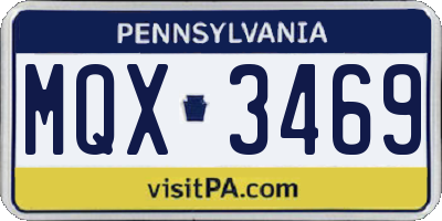 PA license plate MQX3469
