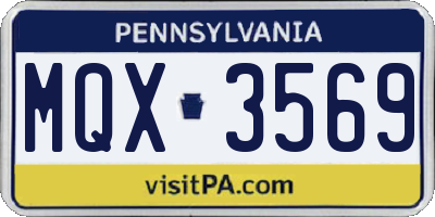 PA license plate MQX3569