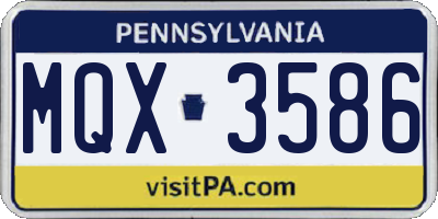 PA license plate MQX3586