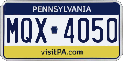 PA license plate MQX4050