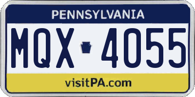 PA license plate MQX4055
