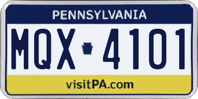 PA license plate MQX4101