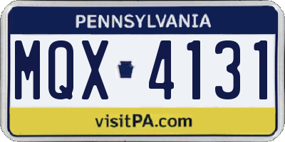 PA license plate MQX4131
