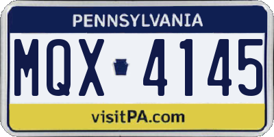 PA license plate MQX4145