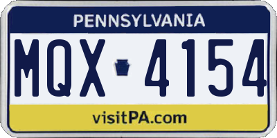 PA license plate MQX4154
