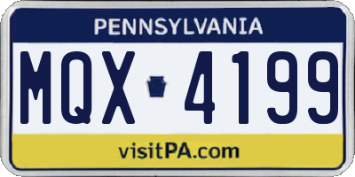 PA license plate MQX4199