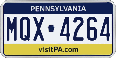 PA license plate MQX4264