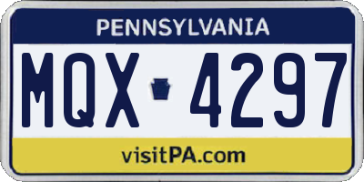 PA license plate MQX4297