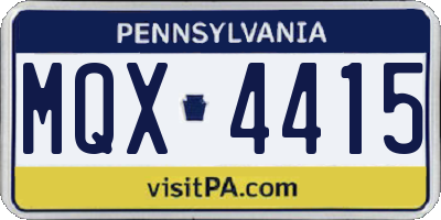 PA license plate MQX4415