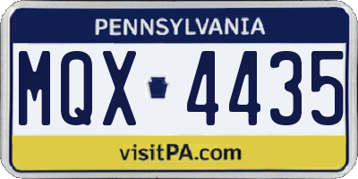 PA license plate MQX4435