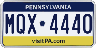 PA license plate MQX4440
