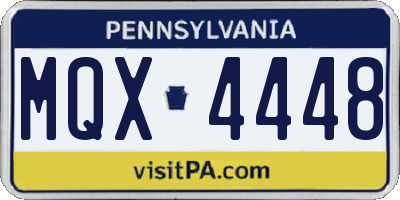 PA license plate MQX4448